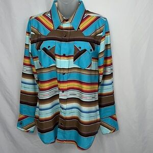 Tasha Polizzi Womens Southwestern Snap Button Shirt Sequin Horse Size Medium